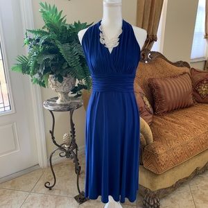 Evan Picone Blue Formal Midi Dress, Size 4